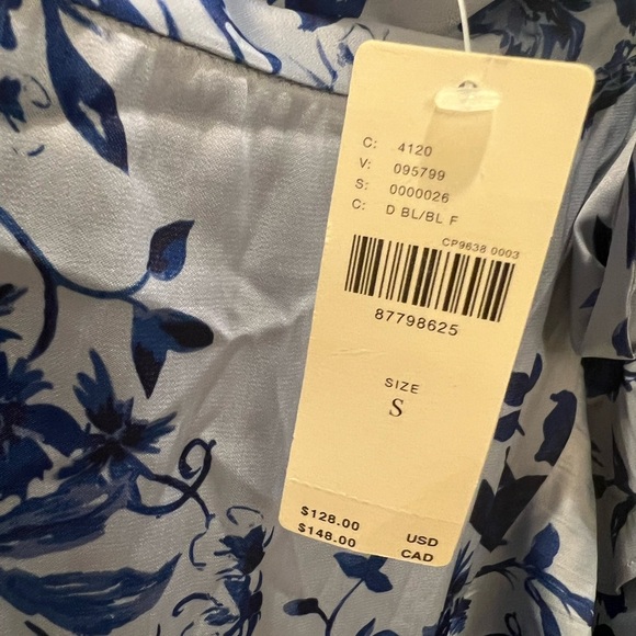 NWT new Anthropologie Maeve ruffled wrap skirt dark blue floral small maxi - Picture 5 of 17